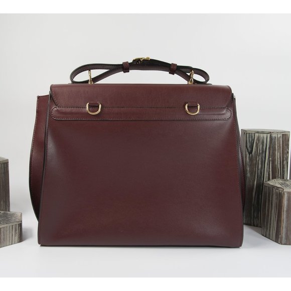 Gattinoni Vintage Wine Italian Leather Satchel Bag - Picture 5 of 9